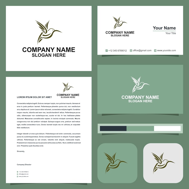 Vector flying bird logo elegant vector premium