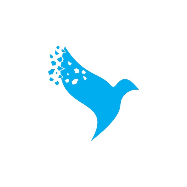 flying bird tech creative vector logo design