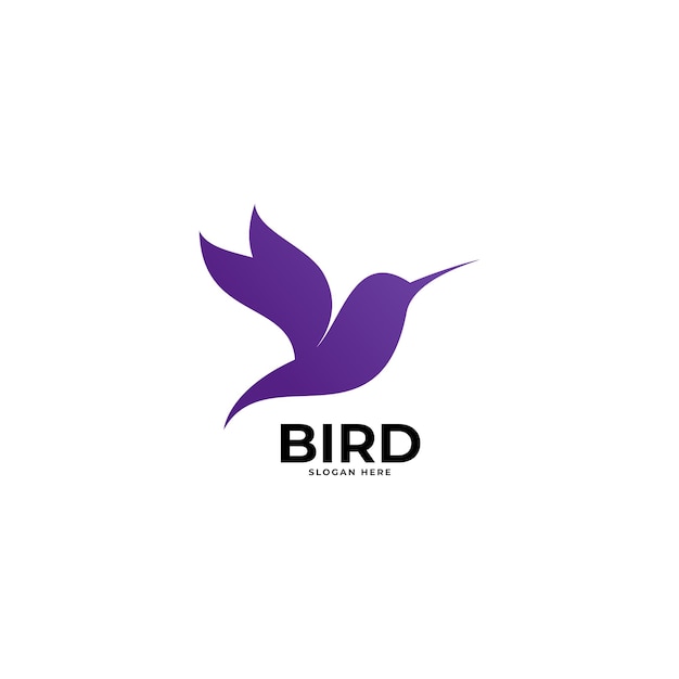 Логотип летающей векторной иллюстрации птицы красочный и минималистичный