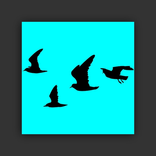 Vector flying birds silhouette