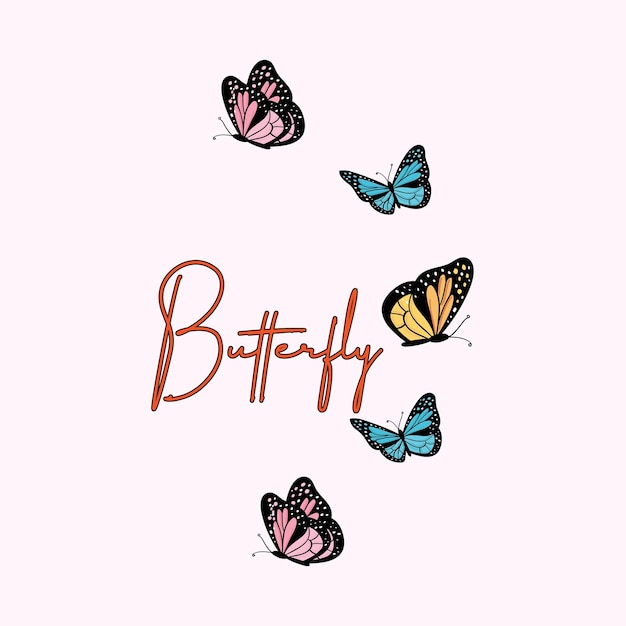 flying black silhouettes of butterflies vector design element monarch butterflies in four different