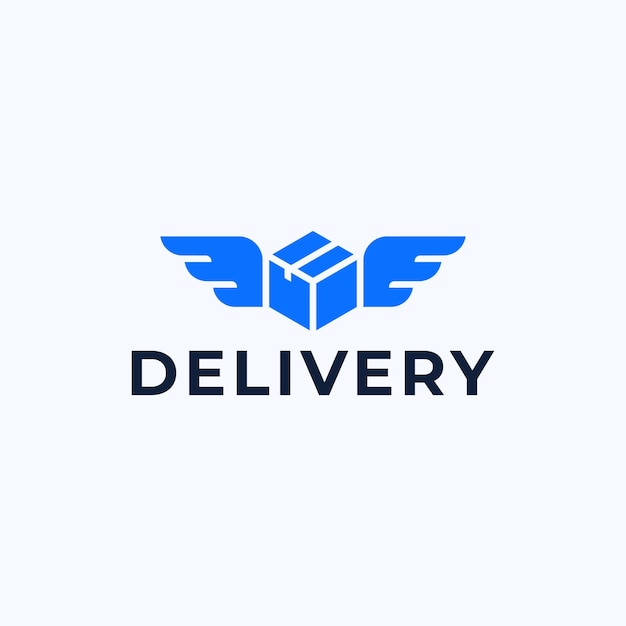 Flying box logo, box delivery order logo