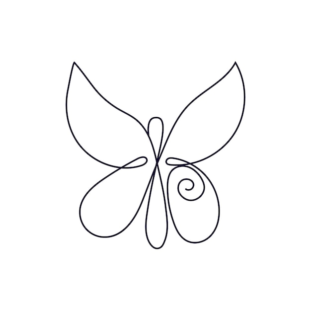 Flying butterfly continuous line drawing