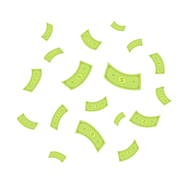 Flying cash money bank notes vector