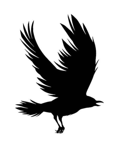 Premium Vector | Flying crow silhouette