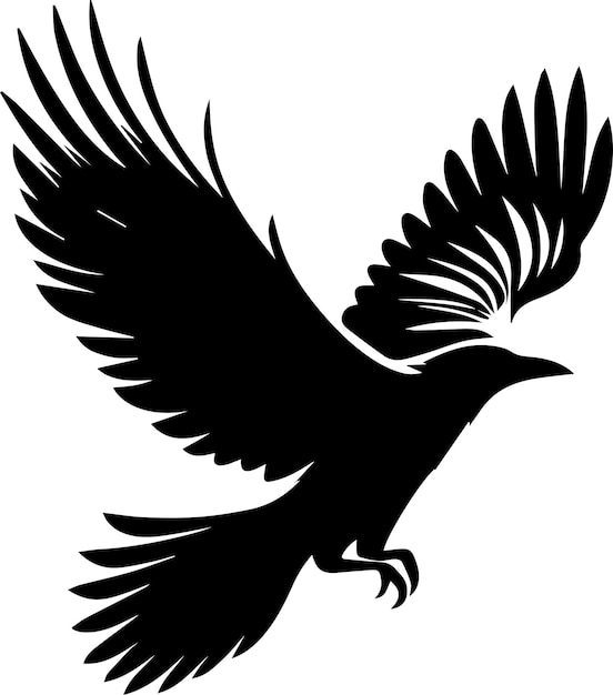 Flying Crow vector silhouet illustratie