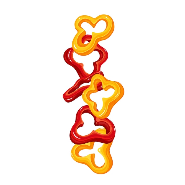비행 컷 신선한 피망 벡터 일러스트 레이 션.