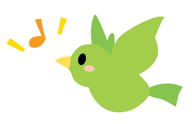 Flying cute green small bird