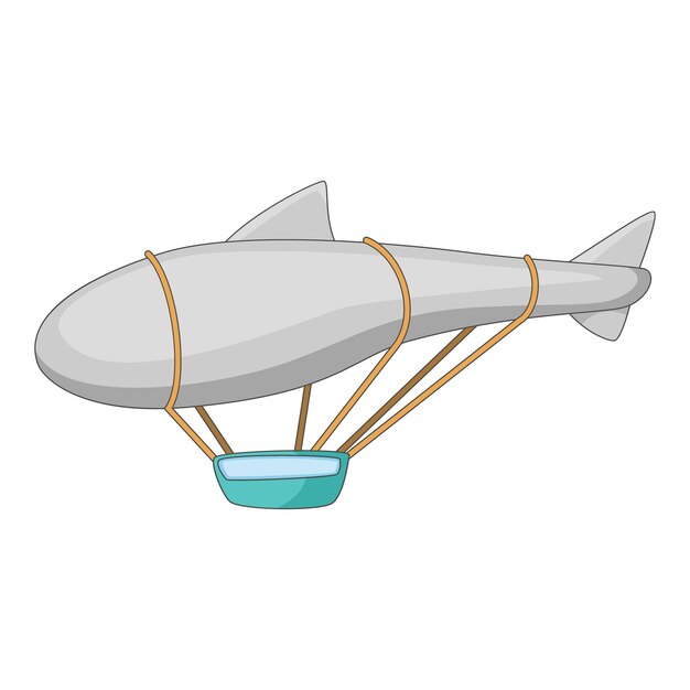 Vector flying dirigible icon cartoon illustration of flying dirigible vector icon for web