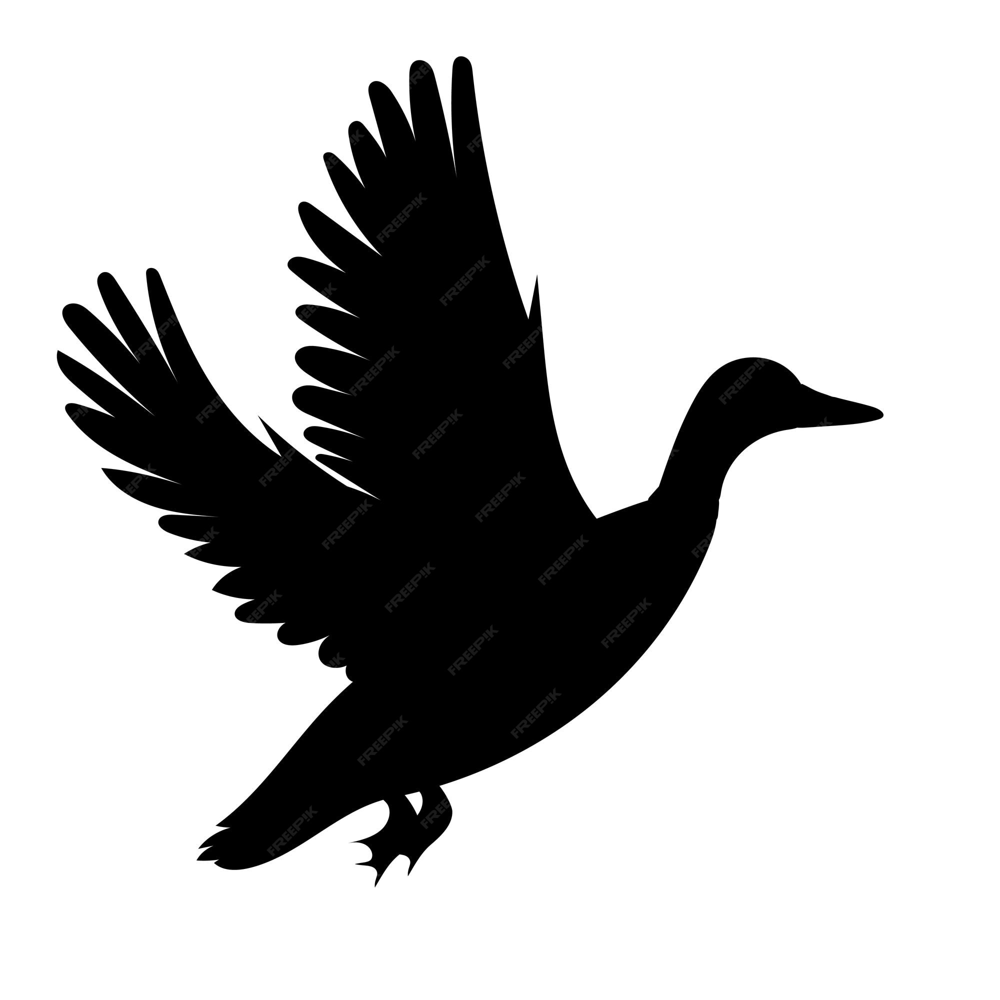 Premium Vector | Flying duck silhouette isolated vector
