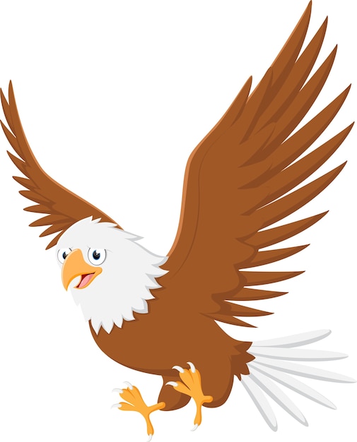 Vector flying eagle cartoon