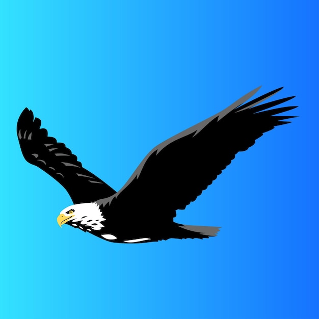 Логотип летящего орла, полет дикой птицы