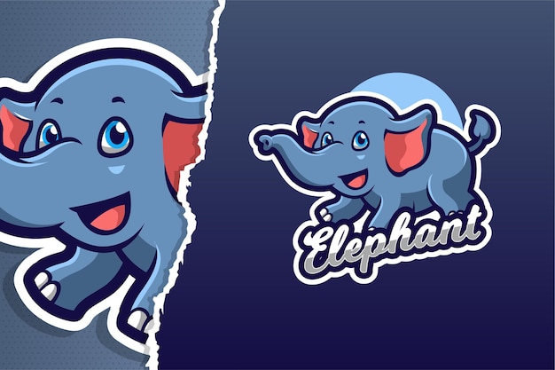 Flying Elephant Mascot Game Logo Template