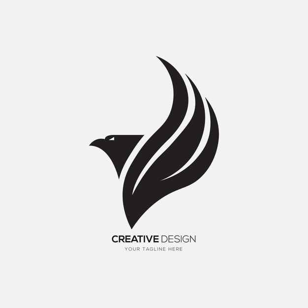 Vector flying falcon modern flat symbol logo sign design