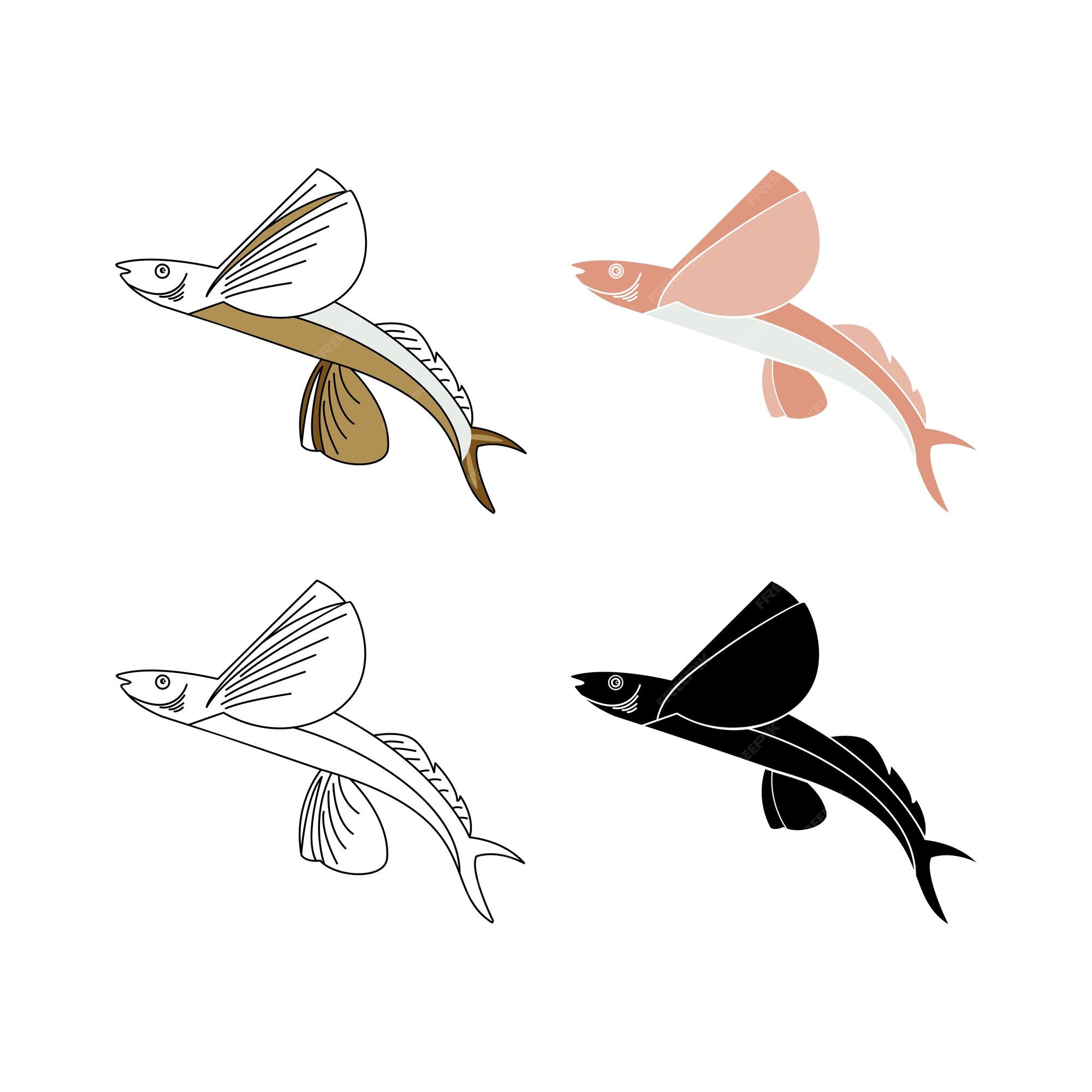 Premium Vector | Flying fish design template flat vector