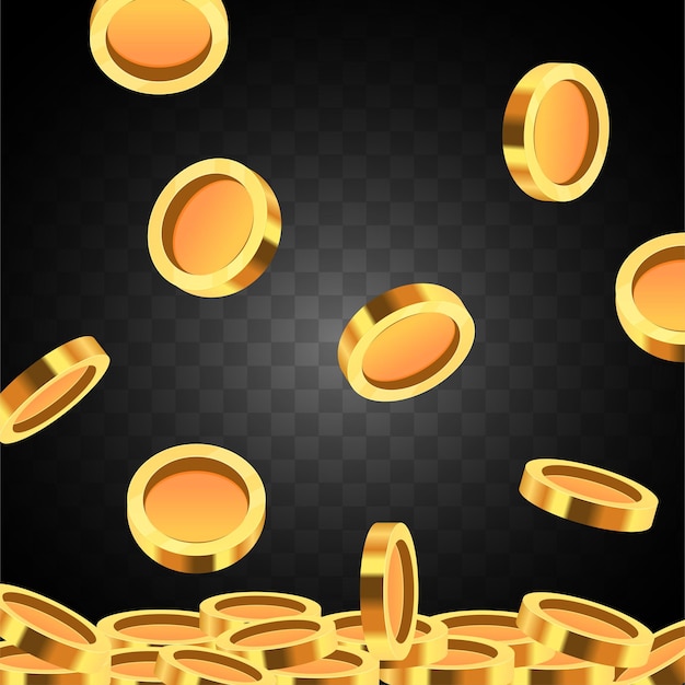 Flying gold coins vector illustration