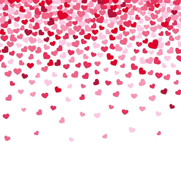 Vector flying heart confetti