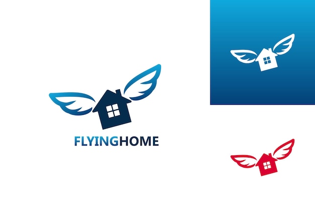 Flying home logo template design vector, embleem, ontwerpconcept, creatief symbool, pictogram