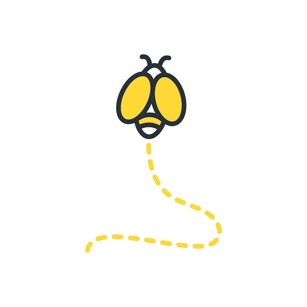 Flying honey bee design illustration