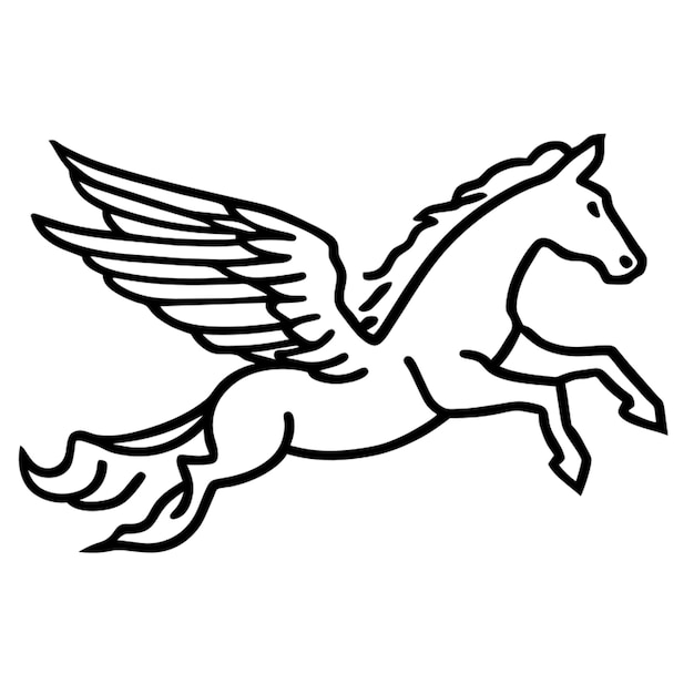 Vettore il logo del cavallo volante è un'illustrazione vettoriale.
