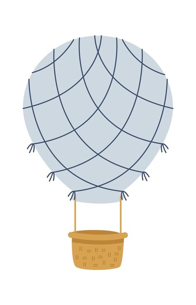 Vector flying hotair balloon