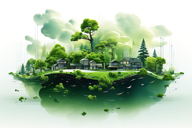 Flying House Abstract eco achtergronden voor uw ontwerp