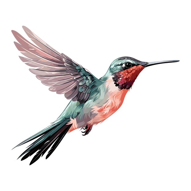Flying hummingbird Illustration