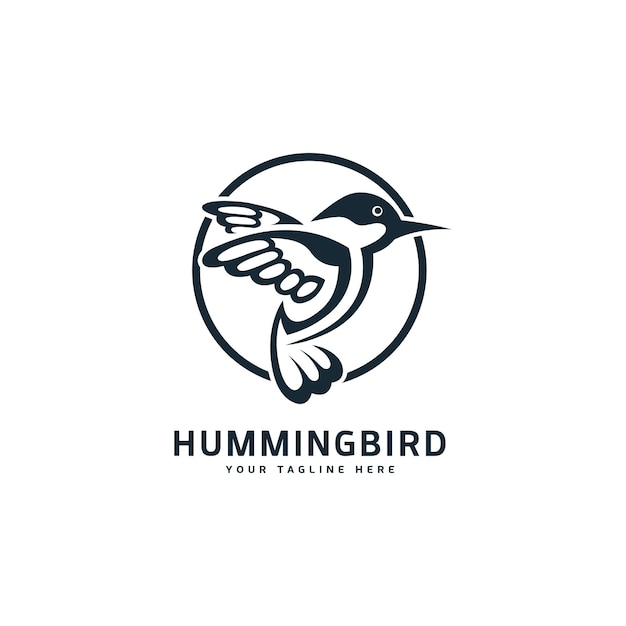 Flying hummingbird logo design for your company and brand