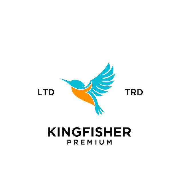 Flying kingfisher full color design