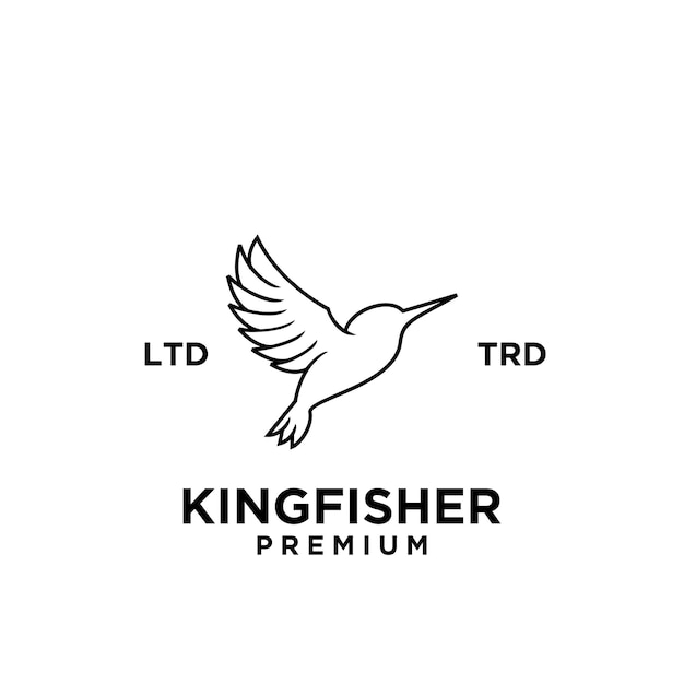 Flying kingfisher line logo