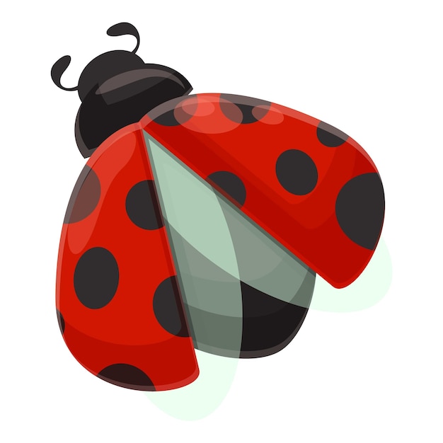 Vector flying ladybug icon cartoon vector insect ladybird garden beetle