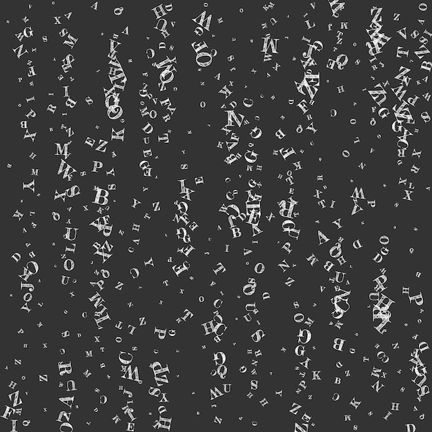 飛行するラテン文字 白いチョークが散らばっています