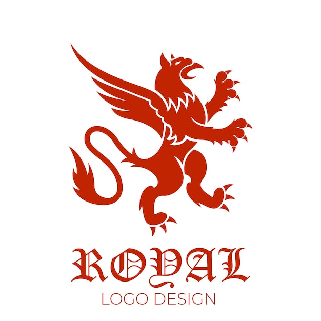 Modello di logo del leone volante