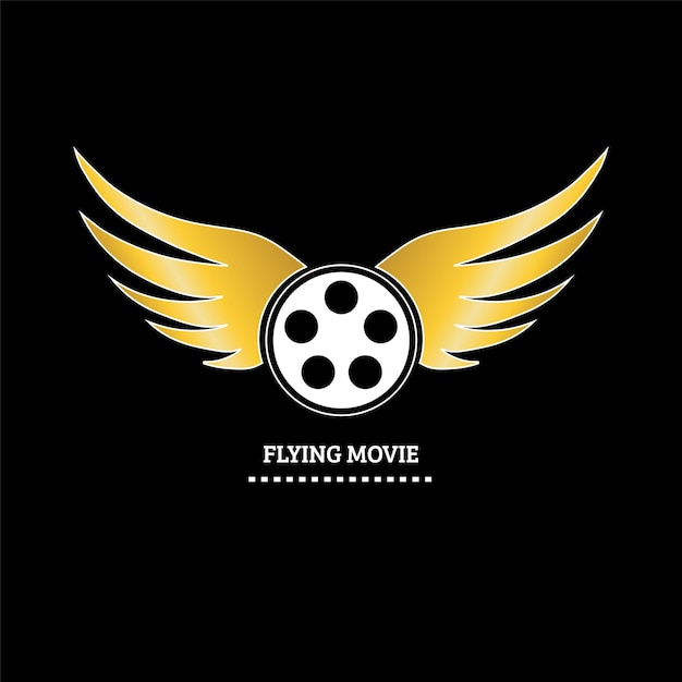 flying movie logo vektor illustration