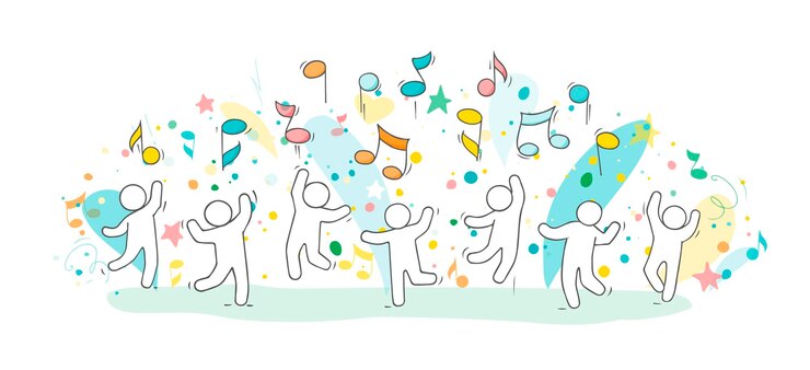 춤추는 작은 사람들과 함께 비행 노트