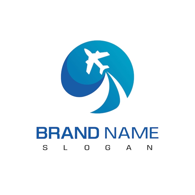 Flying Plane For Travel logo Template