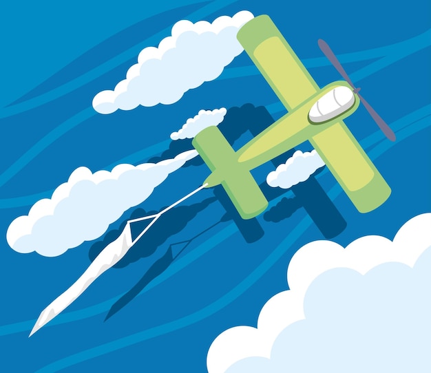 Vector flying plane with banner