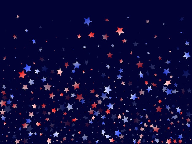 Flying red blue white star sparkles vector american patriotic ba