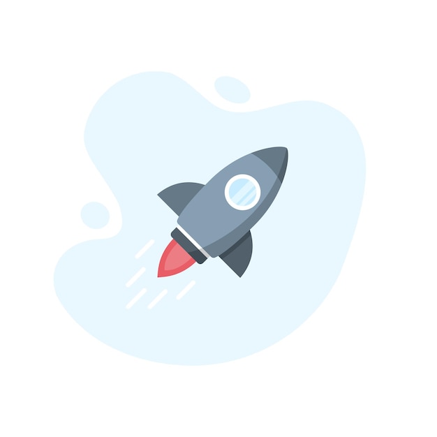 Flying rocket icon in excellent flat design Vector illustration eps10