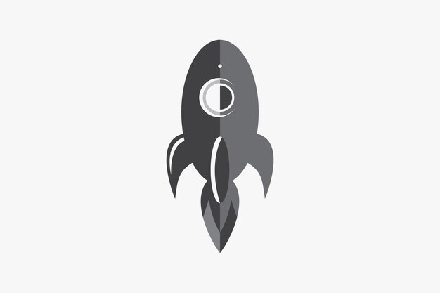 Flying Rocket Minimal Logo Design voor technologie Wetenschap ruimte astronaut planeet shuttle galaxy