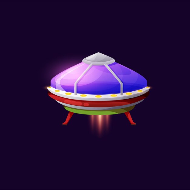 Vector flying saucer spacecraft isolated alien space ship