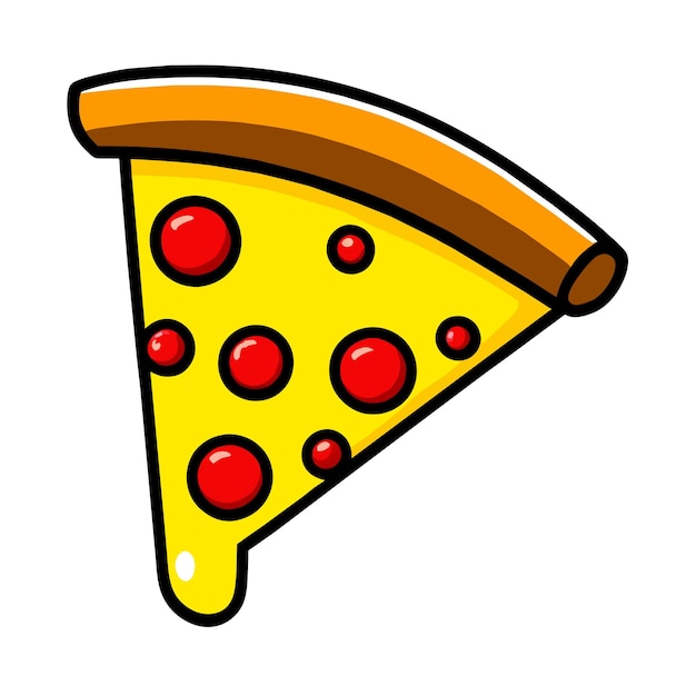 Vector flying slice of pizza cartoon vector illustration