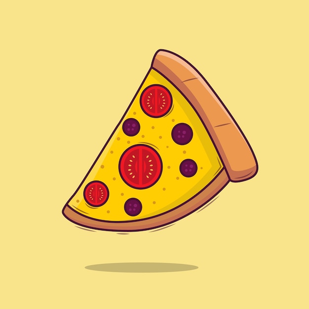 Vettore fetta volante di pizza illustrazione vettoriale concetto di fast food vettore isolato cartone animato vettoriali gratis