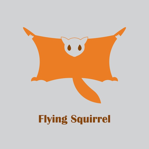 Flying squirrel logo with minimalistic design