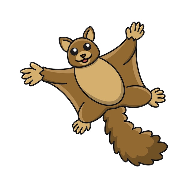 Vector flying squirrel vector illustration