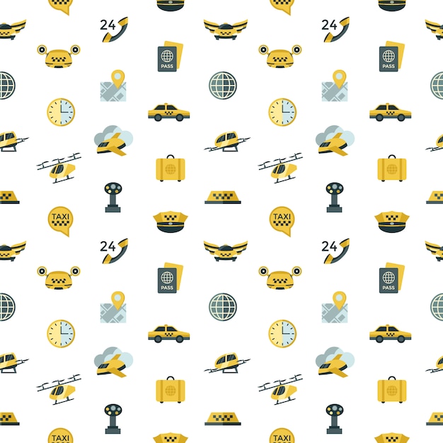 Flying taxi icons collection