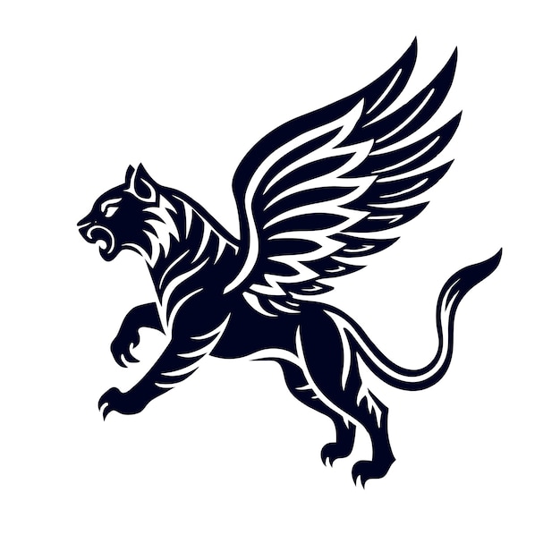 Дизайн иллюстрации логотипа летающего тигра