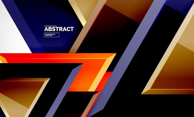 Flying triangles compostion geometric background