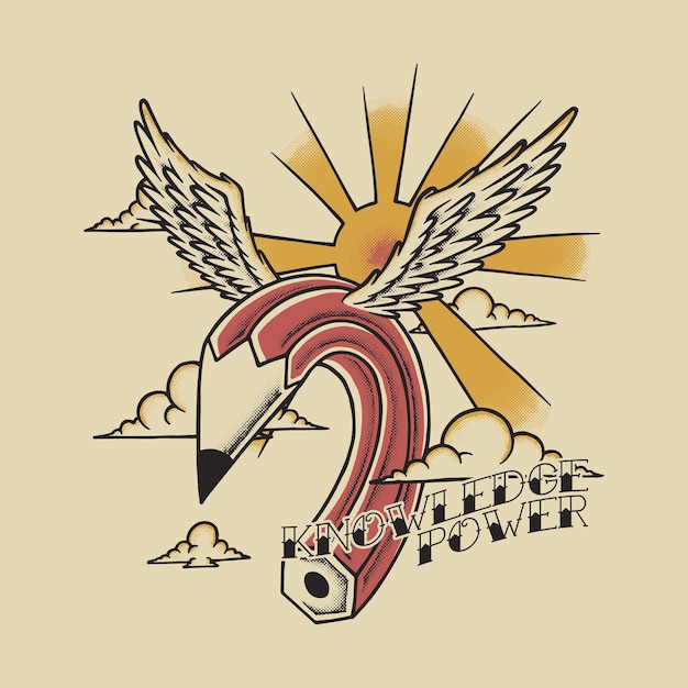 flying winged pencil behind the sun