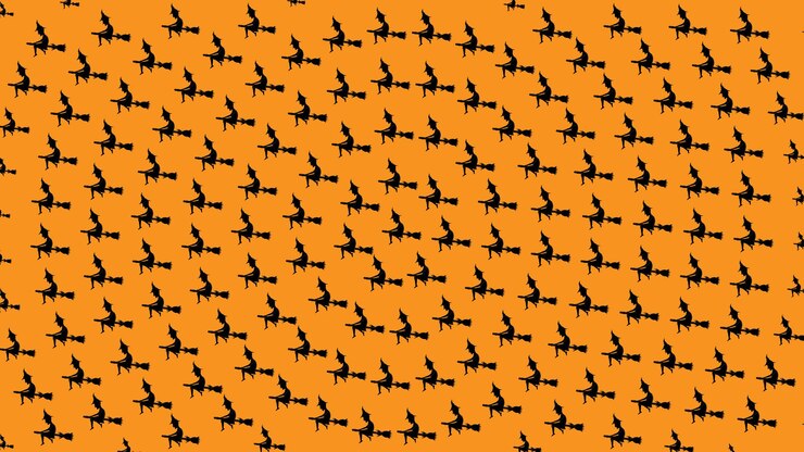 Vector flying witch pattern design. cartoon halloween character.